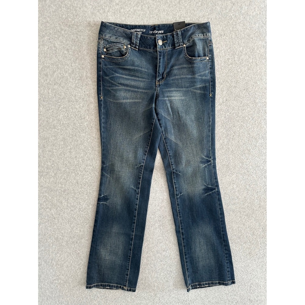 Lane Bryant Distinctly Boot Jeans Womens 14 Average Medium Wash Right Fit NWT
